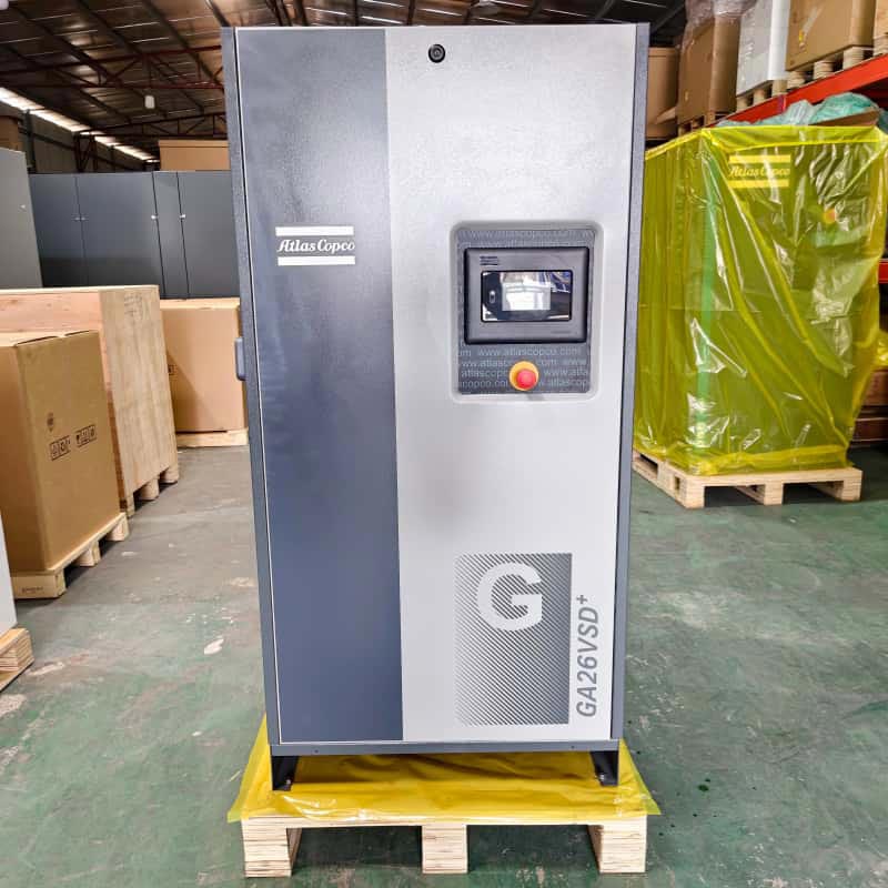 Atlas Copco Air Compressor Original GA26 VSD + 26kW 35HP व्हेरिएबल स्पीड ऑइल इंजेक्टेड रोटरी स्क्रू एअर कंप्रेसर 13Bar