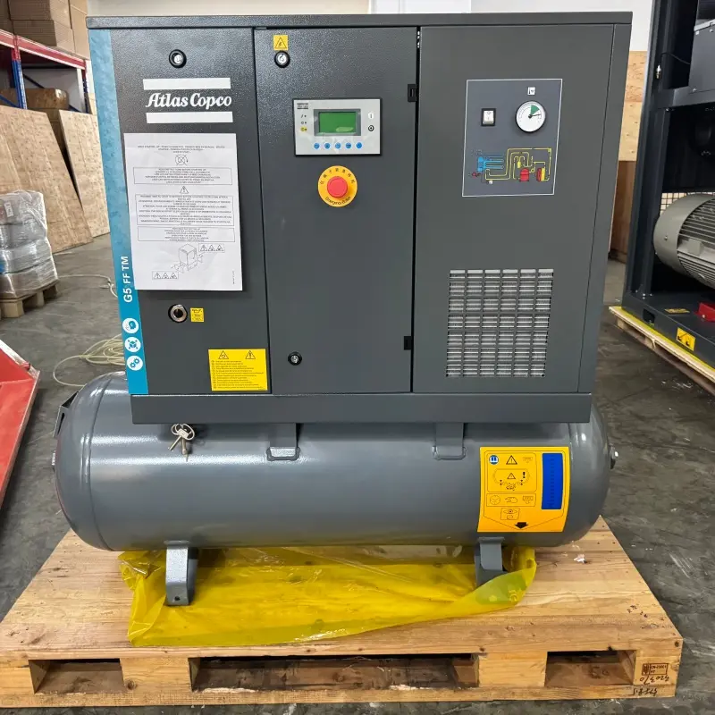 Atlas Copco G5 FF ऑइल इंजेक्टेड स्क्रू कंप्रेसर 5.5 kW 7.5 HP इंटिग्रेटेड ड्रायर अस्सल