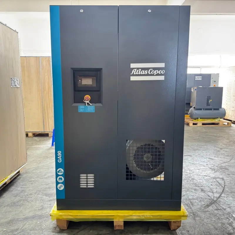 Atlas Copco GA90 90 kW 125 HP ऑइल इंजेक्टेड रोटरी स्क्रू कंप्रेसर अस्सल